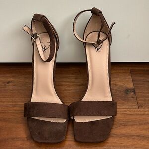 Brown Ankle Strap Heels - Women’s 8